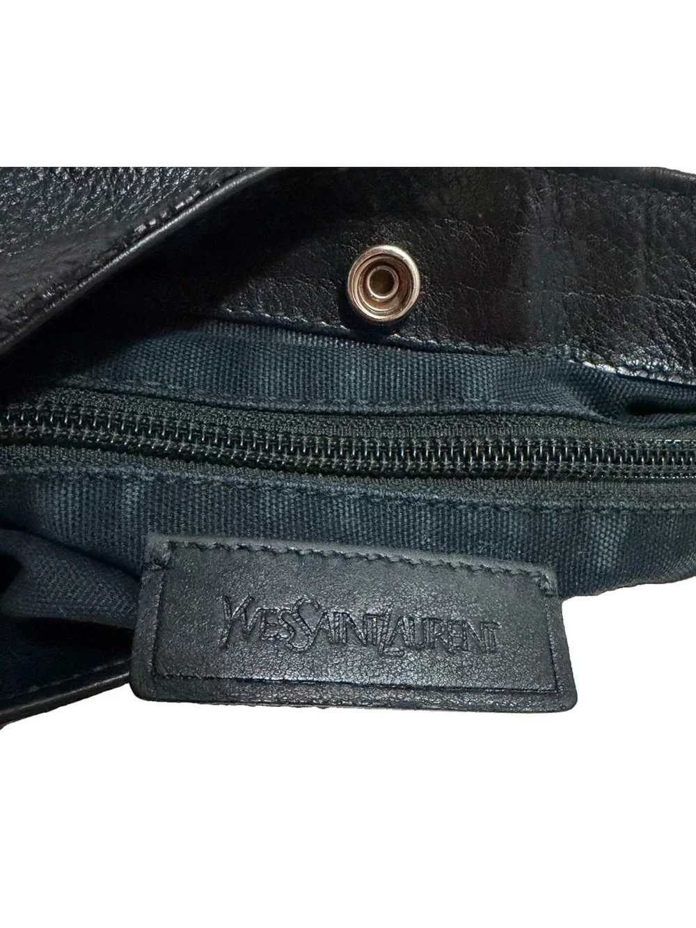 Yves Saint Laurent Ycon Black Leather Messenger Crossbody